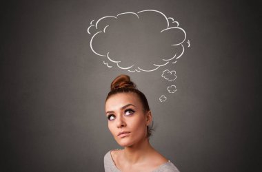 Konuşma kabarcık kavramı ile düşünme kız