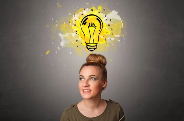 Girl with design thinking concept — Stock Photo, Image