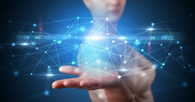Web hologramın tutan kişi