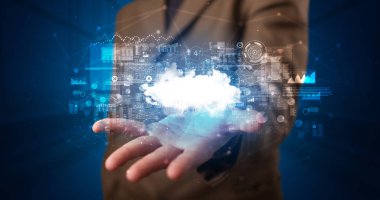 Bulut sistem hologram ekranı tutan