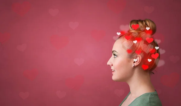 Head with full of love — Stock Photo, Image