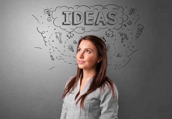 Young person looking forward to a new idea — Stock Photo, Image