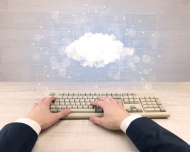 Zarif işadamı el ile bağlı yazarak kavramı postaları