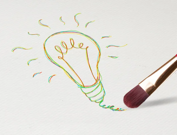 De tekening lamp potlood op papier — Stockfoto