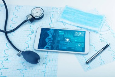 Biyoteknoloji kavramı tıbbi teknoloji cihazlar ile