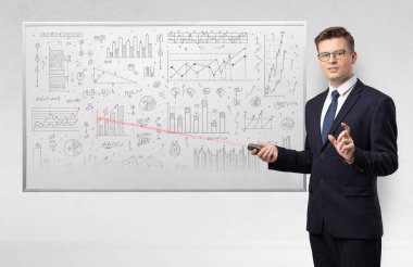 Profesör geometri öğretim beyaz tahta üzerinde