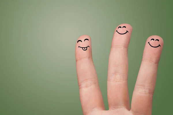 Finger zusammen lächeln — Stockfoto