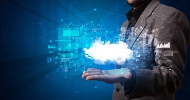 Bulut sistem hologram ekranı tutan