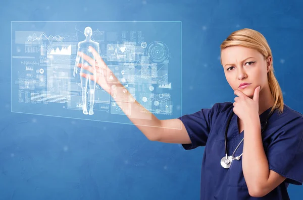 Person touching full body analyze concept — Stock Photo, Image
