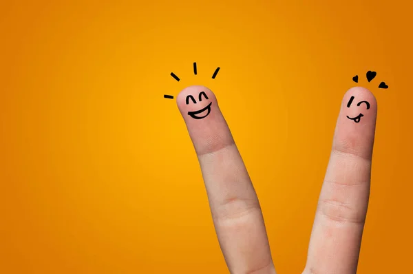 Happy fingers with brainstorming concept — Stock Photo, Image