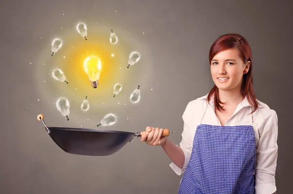 Cooking new idea in wok — Stock Photo, Image