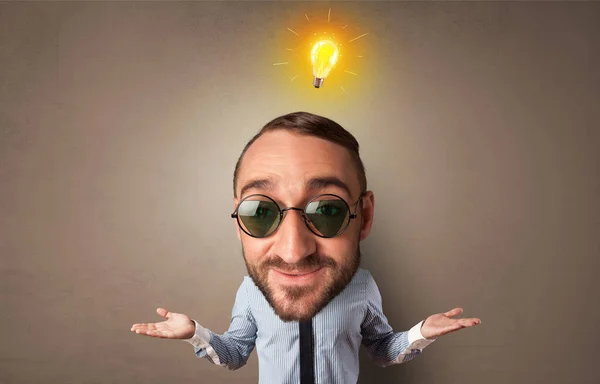 Big head on small body with new idea concept — Stock Photo, Image