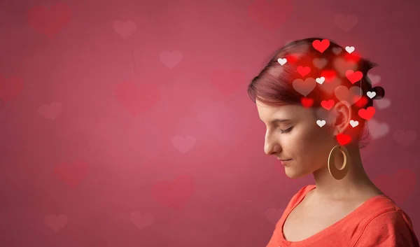 Head with full of love — Stock Photo, Image