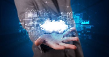 Bulut sistem hologram ekranı tutan