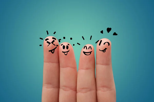 Счастливые пальцы с концепцией мозгового штурма — стоковое фото