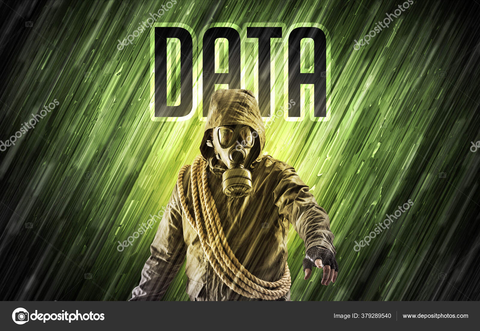 Herunterladen - Geheimnisvoller Mann mit DATA-Aufschrift, Online-Sicherheitskonzept — Stockbild Geheimnisvoller Mann mit Sicherheitskonzept — Stockfoto