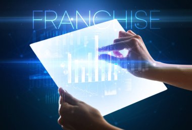 El ele tutuşmak fütüristik, iş kavramı