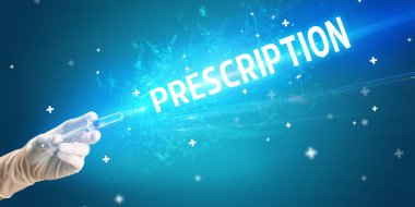 Şırınga, elinde tıbbi enjeksiyon