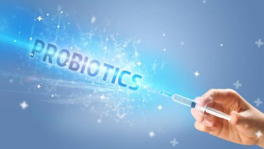 Şırınga, elinde tıbbi enjeksiyon