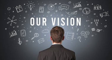 Bir iş adamının arkadan görünüşü