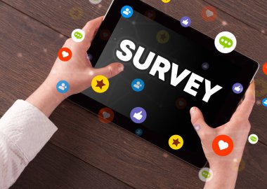 Dokunmatik ekran, sosyal medya konseptine yakın çekim