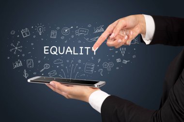 Dokunmatik ekran, sosyal medya konseptine yakın çekim