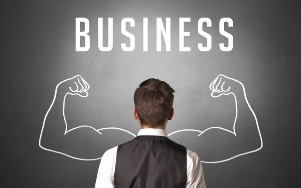 Achteraanzicht van een zakenman, krachtig business concept — Stockfoto