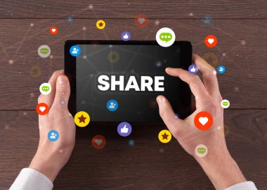 Dokunmatik ekran, sosyal medya konseptine yakın çekim