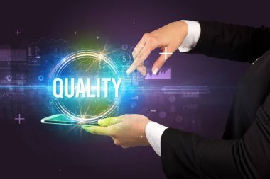 Dokunmatik ekran yakın plan, yeni teknoloji konsepti