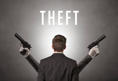 Üzerinde yazı olan bir iş adamının arka görünüşü