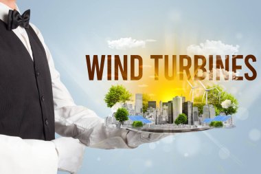 Garson eko şehir manzarası sunuyor