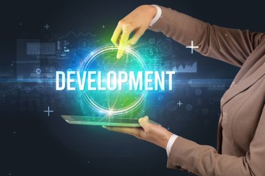 Dokunmatik ekran yakın plan, yeni teknoloji konsepti