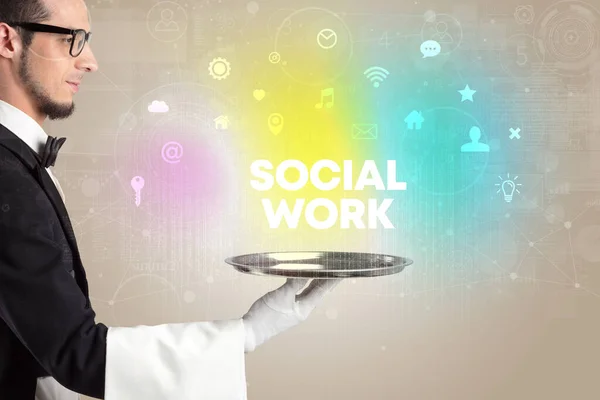 Ober ten dienste van sociale netwerken — Stockfoto