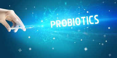 Şırınga, elinde tıbbi enjeksiyon