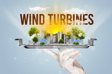 Garson eko şehir manzarası sunuyor