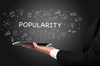 Dokunmatik ekran, sosyal medya konseptine yakın çekim