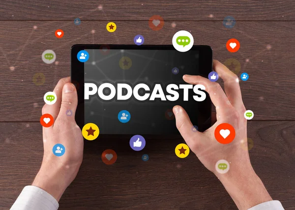 Dokunmatik ekran, sosyal medya konseptine yakın çekim