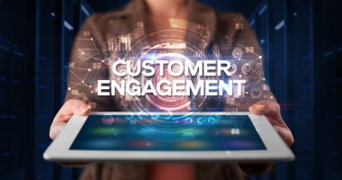 Tablet tutan kişi, iş konsepti