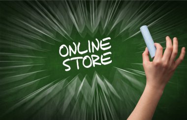 El çizimi çevrimiçi alışveriş kavramı