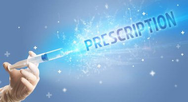 Şırınga, elinde tıbbi enjeksiyon