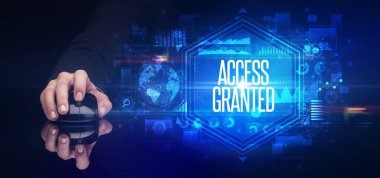 El ele tutuşan kablosuz çevre, siber güvenlik kavramı