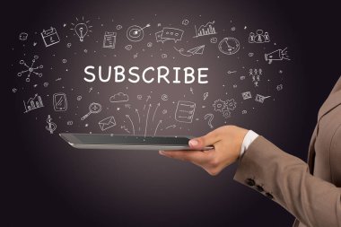 Dokunmatik ekran, sosyal medya konseptine yakın çekim