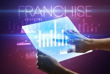 El ele tutuşmak fütüristik, iş kavramı