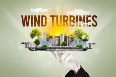 Garson eko şehir manzarası sunuyor