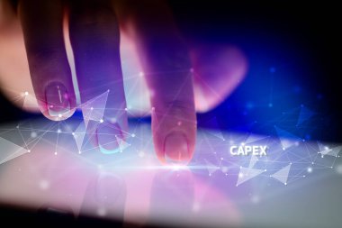 İş bağlantısı konsepti ile tablete dokunmak