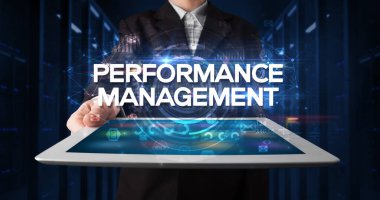 Tablet tutan kişi, iş konsepti