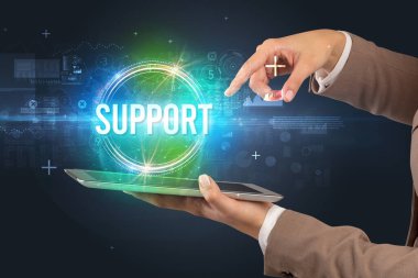 Dokunmatik ekran yakın plan, yeni teknoloji konsepti