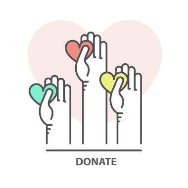 Charity, bağış ve para toplama konsepti-gönüllü yardım ha
