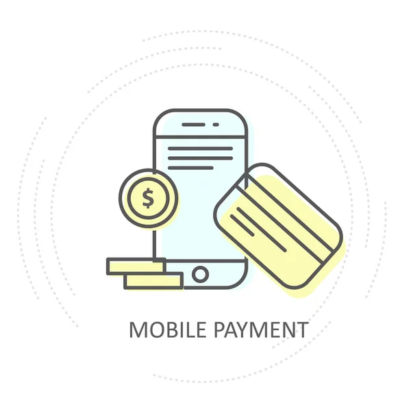 Nfc Wireless Mobile Payment Icon - Smartphone mit Kreditkarte — Stockvektor