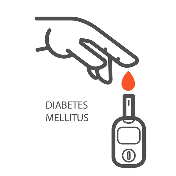 Icono del Día Mundial de la Diabetes: dispositivo de prueba de azúcar en sangre, medidor de glucosa — Archivo Imágenes Vectoriales